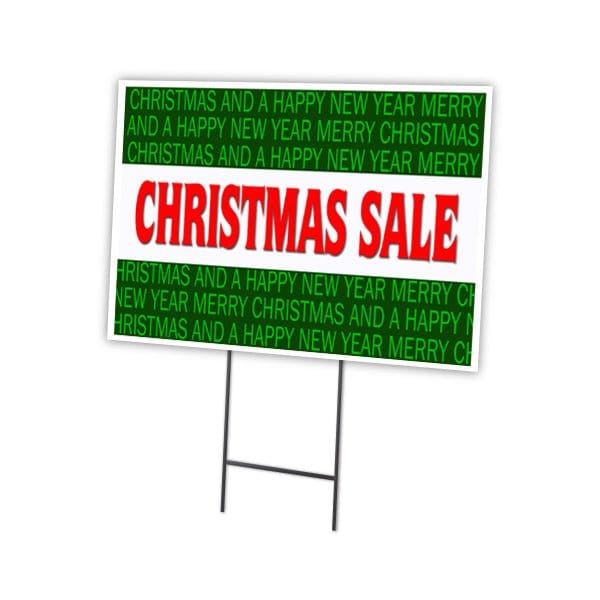 Christmas Sale Yard Sign & Stake outdoor plastic coroplast window